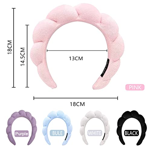 Headband for Spa, Makeup Removal, Shower, and Skincare - Sponge Headband (White)