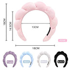 Headband for Spa, Makeup Removal, Shower, and Skincare - Sponge Headband (White)