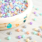 GOGOSO 100 Ball Pit Balls Star Bals - Pink Soft Plasticballs Phthalate Free BPA Free Playballs for Ballpool Birhtday Party Girls Kids with Storage Bag, 2.15inches