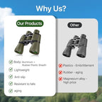 20x50 Hunting Binoculars for Adults High Powered with Low Light Night Vision - 28mm Large Eyepiece Professional Binoculars for Bird Watching Hiking Travel with BAK4 Prism FMC Lens, Green