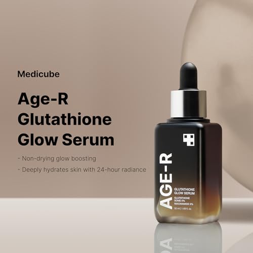 Medicube AGE-R Glutathione Glow Serum - Antioxidant & Elasticity Care Serum for 24Hr Pure Radiance, Korean Glass Glow Skin, Daily Use for Youthful Skin, Korean Skincare