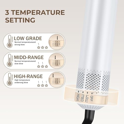 5 in 1 Upgrade Hair Dryer Brush Blow Dryer Brush, Air Curler Air Curling Wrap Styler, Detachable Hot Air Brush Negative Ion Curling Brush Iron, Hair Styling Tools for Drying Curling Straightening