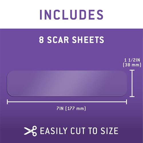 Care Science C Section Recovery Silicone Scar Sheets 1.5in x 7in 8ct | Reuseable Scar Sheets for Reducing the Appearance of C-Section, Keloid, and Acne Scars