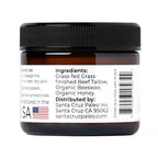 Santa Cruz Paleo Beef Tallow for Skin, Grass Finished & Grass Fed Beef Tallow and Honey Balm Body & Face Moisturizer, Organic Beeswax and Organic Honey, Light Scent, Moisturizing Natural Formula, 2 Oz
