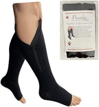 Original Open Toe 20-30 mmHg Firm Compression Circulation Zipper Socks (Black, 5X-Large)