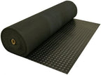Rubber-Cal Diamond-Plate Rubber Flooring Rolls - 3 mm x 4 ft x 2.5 ft Rolls - Black