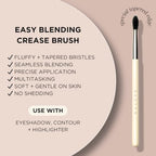 HALEYS Crease Eyeshadow Brush, Medium Fluffy Tapered Brush, Soft, Easy Blending Makeup Tool, Seamless, Multi-tasking Makeup Brush for Cream and Powder, High-end Synthetic Bristles, Vegan + CF