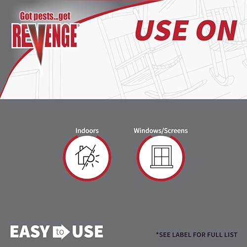 REVENGE No Escape Window Fly Catchers, Pack of 4 Non-Toxic Sticky Tape Strips for Indoor Use, Attract & Trap Insects