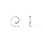 Boma Jewelry Sterling Silver Pull Through Hoop Earrings (Small Silver)