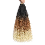 24 Inch Goddess Box Braids Crochet Hair Ombre Blonde Boho Braids Crochet Hair 7packs Crochet Braids With Curly Ends Three Tone Ombre Crochet Boho Braids Pre Looped Goddess Braids Crochrt Hair
