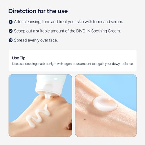 Torriden DIVE IN Hyaluronic Acid Soothing Cream Tube Type 100ml (3.38 fl. oz) | Revitalizing Facial Moisturizer for Sensitive and Dry Skin | Hyaluronic Acid, Panthenol, Allantoin