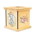 Wooden Piggy Bank for Kids and Adults, Personalized Gift Handmade in USA by BloomOwl, Custom Piggy Bank, Personalized Banks for Kids, Gifts for Baby Boys and Girls (Elephant- Coral)