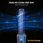 6 in 1 Blow Dryer Brush, Detachable Hair Dryer Brush Air Curler Air Styler Wrap, Curly Twist Hot Curling Iron, Blow Dryer Hot Brush Styler Negative Ion Brush, Travel Hair Styling Tool