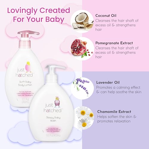 Night Time Baby Routine Wash + Lotion Bundle - Gentle Calming Bath & Body Cleanser + Lightweight Moisturizing, No Yucky Stuff & Harsh Ingredients,13 fl oz + 10 fl oz (6 Variety-Pack)