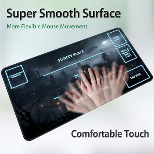 for MTG Game Playmat, for Magic TCG Rubber Play mat,Tabletop Card Playmats with Smooth Surface,Trading Card Inked Game Mat with White Zones,Battle Game,Fantasy Castle