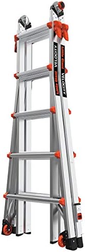 Little Giant Ladders, Velocity with Ratchet Levelers, M22, 22 Ft, Multi-Position Ladder, Aluminum, Type 1A, 300 lbs Weight Rating, (15422-801)