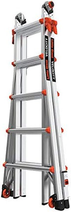 Little Giant Ladders, Velocity with Ratchet Levelers, M22, 22 Ft, Multi-Position Ladder, Aluminum, Type 1A, 300 lbs Weight Rating, (15422-801)