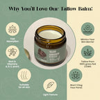 Herb-Infused Beef Tallow Sun Balm SPF 30 with Premium Natural Fragrance (2oz) 65g | Non-Nano Zinc, | Grass-Fed, Pasture-Raised Beef Tallow from American Small Farms | Daily Use Organic Skin Moisturizer + Sunscreen | HandMade In USA