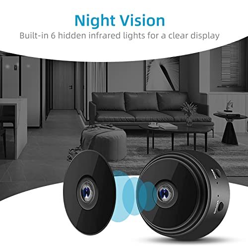 Mini Wireless Hidden Camera WiFi Camera HD 1080P Indoor Home Security Cameras with Feed Covert Baby Nanny Cam Tiny Smart Pet Dog Cameras with Night Vision and Motion Detection