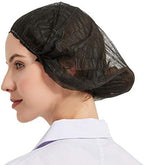 ProtectX 100-Pack Black Disposable Hair Nets, Elastic Head Cover, Bouffant Caps, Sanitation Head Cover for Food Service, Spa Men & Women - 21 inch