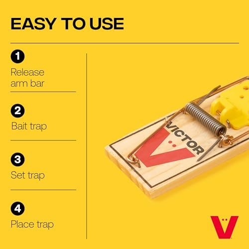 Victor Mouse Traps M035-12, Plastic Pedal, Sustainably Sourced FSC Wood, Wooden Mouse Traps, 12 Pack