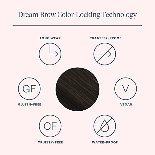 Wonderskin Dream Brow Eye Brow Gel, Long Lasting Eyebrow Gel, Waterproof, Transfer Proof Tinted Filler Eyebrow Mascara (Black)