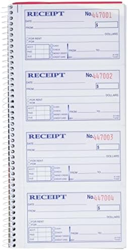Adams Write 'N Stick Message Pad, 2-Part, Carbonless, Blue, 5-1/4" x 11", 200 Sets per Book (SC1153WS) & Money and Rent Receipt Book, 2-Part Carbonless, 5-1/4" x 11", Spiral Bound