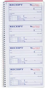 Adams Write 'N Stick Message Pad, 2-Part, Carbonless, Blue, 5-1/4" x 11", 200 Sets per Book (SC1153WS) & Money and Rent Receipt Book, 2-Part Carbonless, 5-1/4" x 11", Spiral Bound