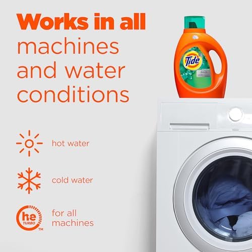 Tide Plus Febreze Freshness, HE Turbo Clean Liquid Laundry Detergent, Botanical Rain Scent, 132 fl oz, 94 loads