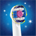 Oral-B Genuine 3D White Replacement Toothbrush Heads, Refills for Electric Toothbrush, Polishes to Remove Stains for Whiter Teeth, Pack of 4