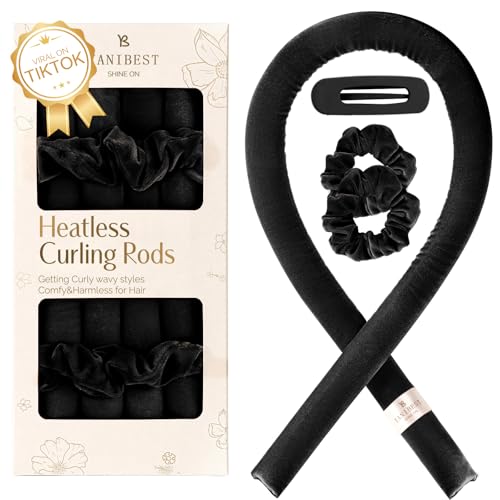 Yanibest Heatless Hair Curler to Sleep in, Overnight curl headband, No Heat Hair Curler Set with Hair Clip Scrunchies for Styling