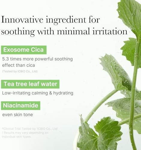 medicube Exosome CICA Tea Tree Calming Toner Pads for Sensitive Skin with Centella Asiatica Help Reduce Redness & breakouts. Low-irritating & Hydrating Daily Care, Korean Skincare, Vegan (100 Pads)