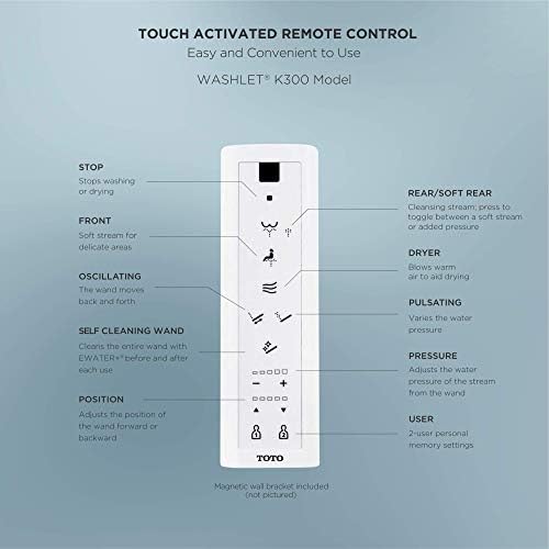 TOTO SW3036R#01 WASHLET K300 Electronic Bidet Toilet Seat, Cotton White