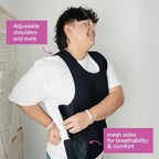 Fun and Function - Black Weighted Compression Vest for Kids & Adults - Calming Weighted Vest for Sensory Issues - for Toddlers, Kids, Teens & Adult - Black Color is 1" Longer