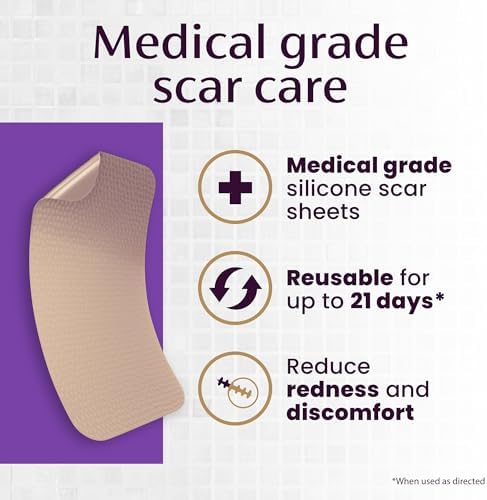 Mederma Medical Grade Silicone Scar Sheets; Improves The Appearance of Old and New Scars; for Injury, Burn and Surgery Scars, 4 Count