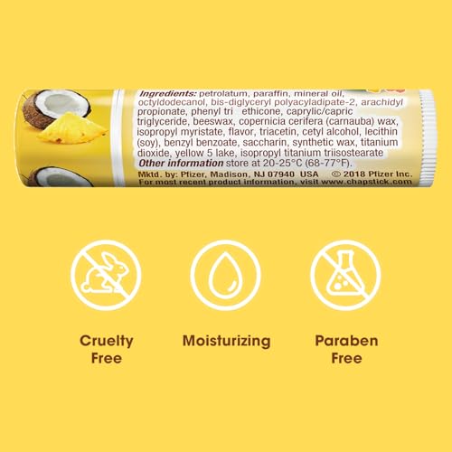ChapStick Bulk Lip Balm, Aloha Coconut, 12-Pack – Luscious & Tropical Lip Moisturizer, 0.15 Ea