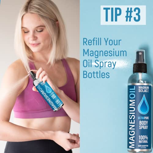 Magnesium Oil for Muscle Recovery Bath Soak and Foot Soak & Magnesium Lotion - Alternative to Magnesium Bath Flakes or Epsom Salts (2 Pack Bundle)