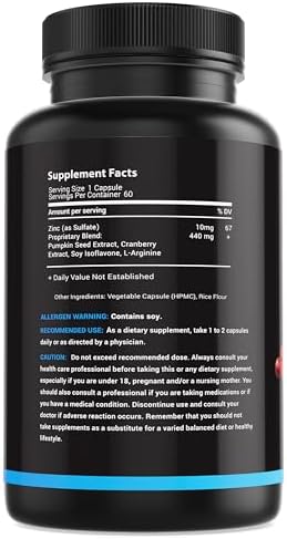 Bladder Control Supplement - Overactive Bladder Control Pills - Potent Blend of Pumpkin Seed oil, Cranberry Extract & Vitamin D3 - Urinary Tract Infection Treatment for Women & Men - UTI Relief - 60Ct