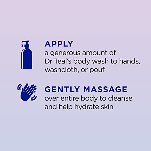 Dr Teal's Body Wash with Pure Epsom Salt, Sleep Blend with Melatonin, Lavender & Chamomile Essential Oils, 24 fl oz (Pack of 4)