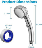 Marbrasse High Pressure Shower Head, Angle-Adjustable Water Saving Body Sprays… (Chrome, 2Pack)