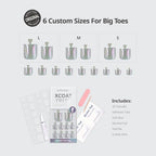 BTArtbox Press On Toenails - Lamp-Curable Real Square Chrome Toe Nail Press Ons with Glue for Women, Semi-Transparent Fake Toe Nail Tips in 15 Sizes - 30 Toenails Kit, Galaxy Gleam