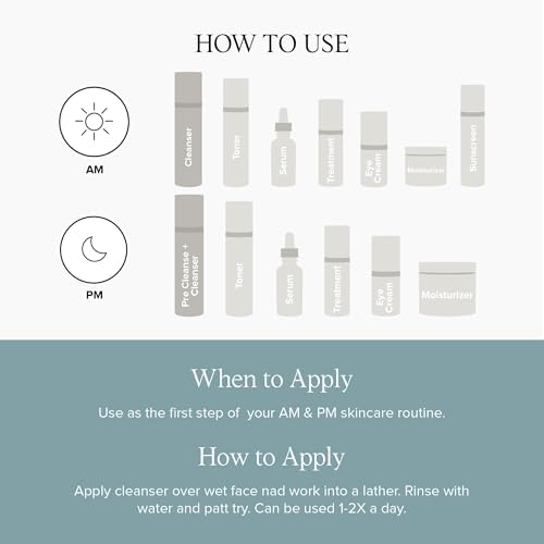 DRMTLGY Essential Facial Cleanser - Gentle Face Cleanser and Face Wash for Women and Men with Anti-Aging Peptides & Hyaluronic Acid. 6.9 fl oz