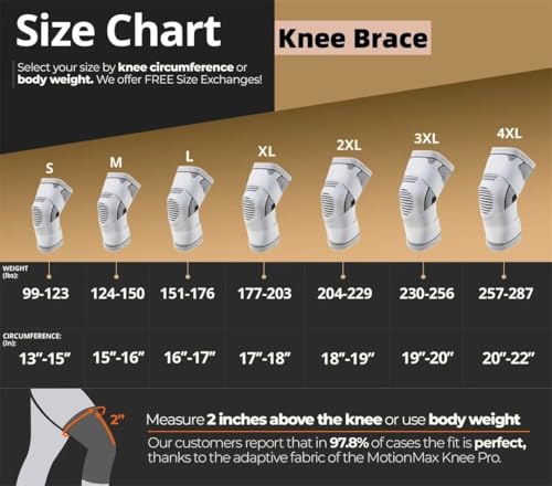 Motion Max Knee Pro Knee Brace,Bone-on-Bone WalkingSupport,Bone RecoveryKnee Braces,XL,One Pair