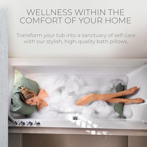 BADESOFA® Luxury Bath-Tub Pillow Set | 3-Piece Bath Pillow Set with Premium Materials & CleanDry+ | Bath Pillows for Head, Neck, & Full Body Comfort | Spa Pillow for Bath- or Hot Tub in Grey