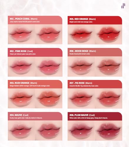 Heart Percent Dote On Mood Pure Glow Tint, Watery & Lightweight Moisturizing Lip Stain Long Lasting Liquid Lipstick 6.8g, #04. Mauve