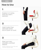 Curble Wider(Standard Wide) – Ergonomic Lower Back Support, Lumbar Support Back Posture Corrector for Low Back Pain Relief, Perfect for Home Office Desk Chair, and Floor Seat, Patented (Red)