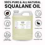 Squalane Oil Bulk- 32 oz 100% Pure & Natural Plant Derived Facial Oil - Cold Pressed and Unrefined Premium Grade Multipurpose Moisturizing Oil For Skin and Hair