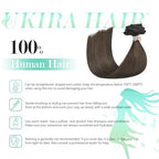 Ukira Medium Brown Hair Extensions Clip in Real Human Hair, 15 Inch 70g 7pcs Clip in Hair Extensions Real Human Hair, Ntural Straight Remy Human Hair Extensions Clip ins for Women