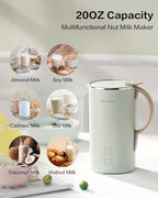 Automatic Nut Milk Maker, 20 oz Soy Milk Maker, Homemade Almond, Oat, Coconut, Soy, Plant-Based Milk and Dairy Free Beverages, Almond Milk Maker with Delay Start/Boild Water/Self Clean - Green