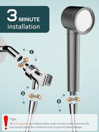 Filtered Shower Head with Handheld, 3 Modes High Pressure Shower Heads, Shower Head with Filters 18 Layers for Hard Water, Remove Chlorine and Harmful Substance, Reduce Dry Skin